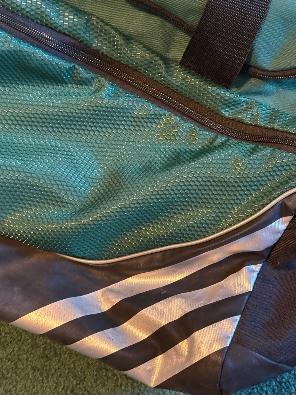 adidas Defender III green duffle bag 24x13x12 Emerald Green, multi-compartments